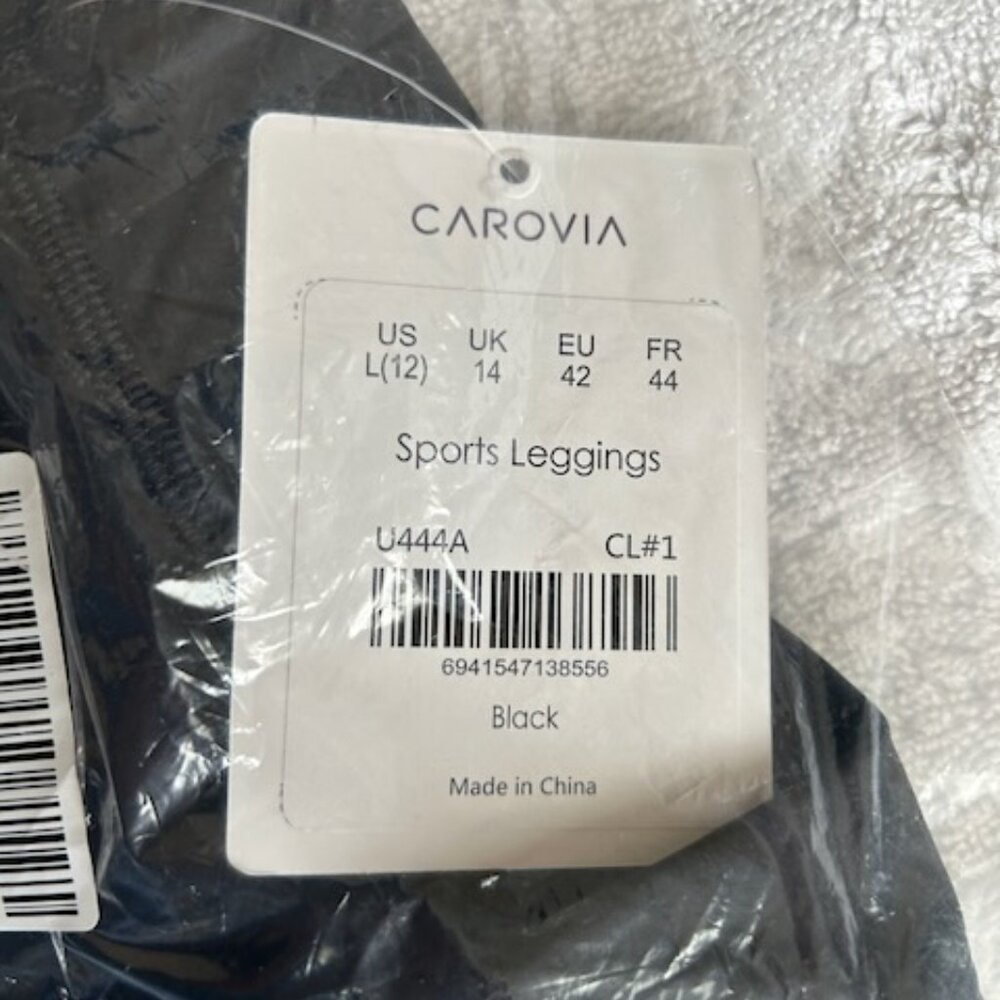 Carovia Workout Leggings Black Large NWT - Picture 3 of 11